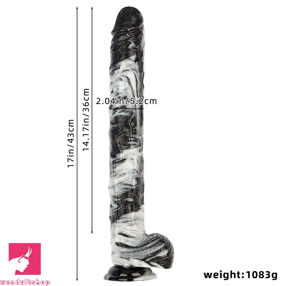 17in Super Large Long PVC Cock Dildo For Hands free Sex Female Orgasm