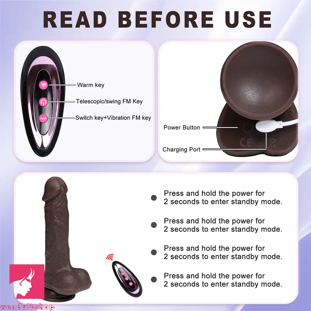 7.87in 3in1 Functional Thrusting Heating Rotation Dildo Flirting Cock Love