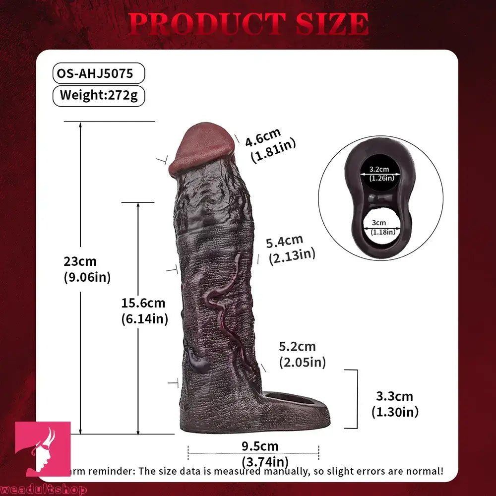 9.06in Elastic Penis Ring Dildo Sleeve For Male Couples Durable Sheath