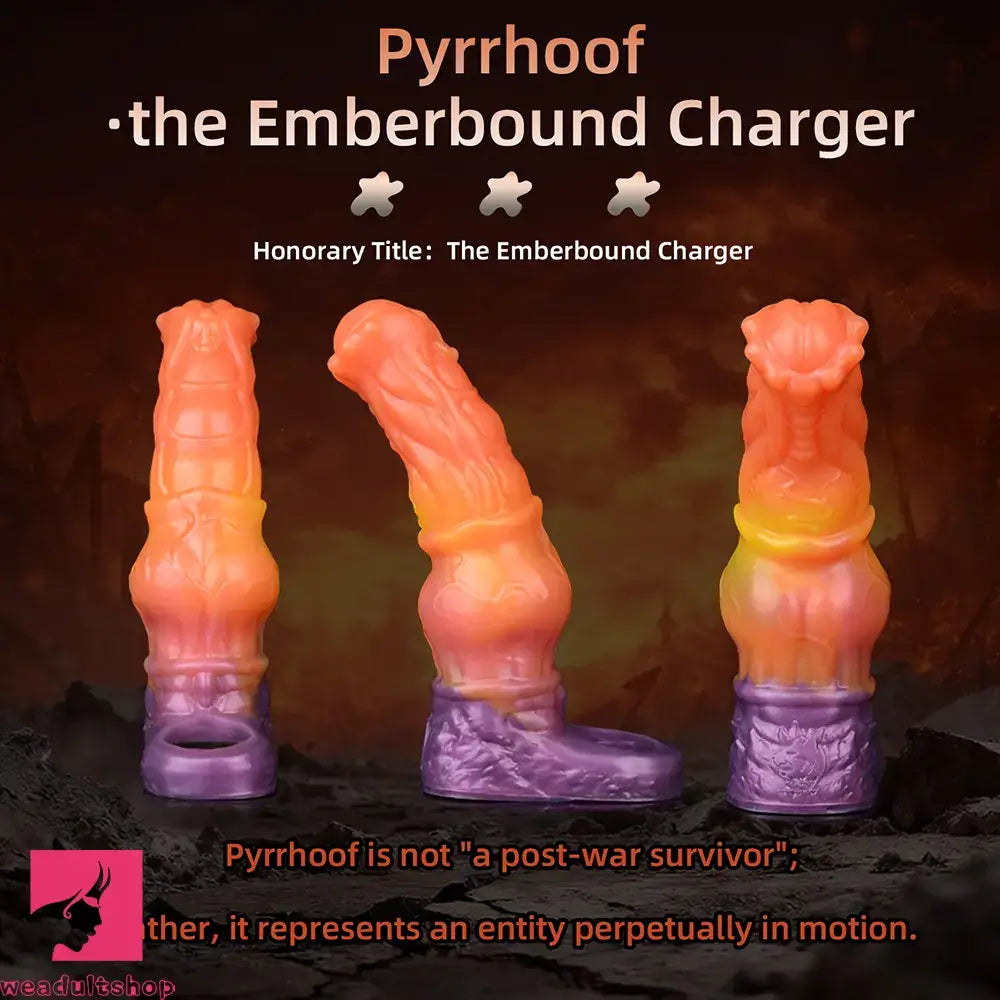 6.85in Warhorse Silhouette Real Melt Mark Texture Cock Dildo Sleeve