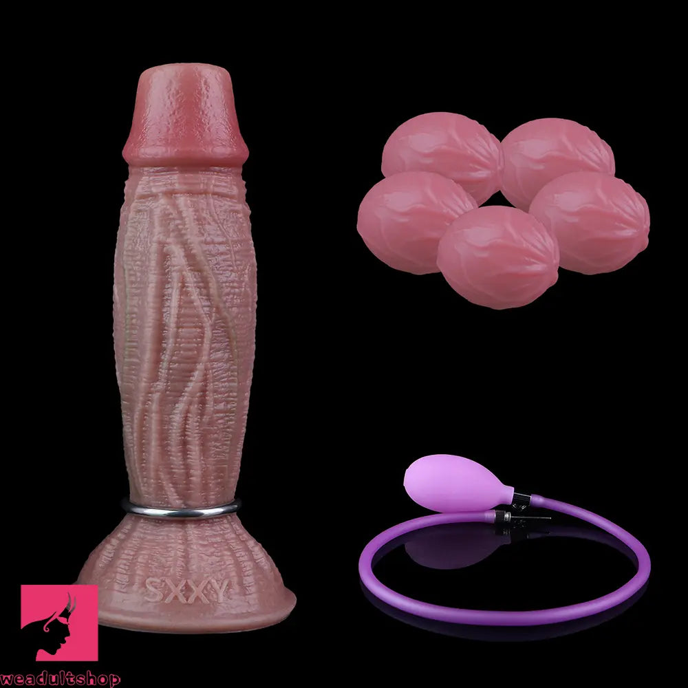 8.45in Ovipositor Platinum Silicone Dildo Soft Realistic Silicone Anal Trainer