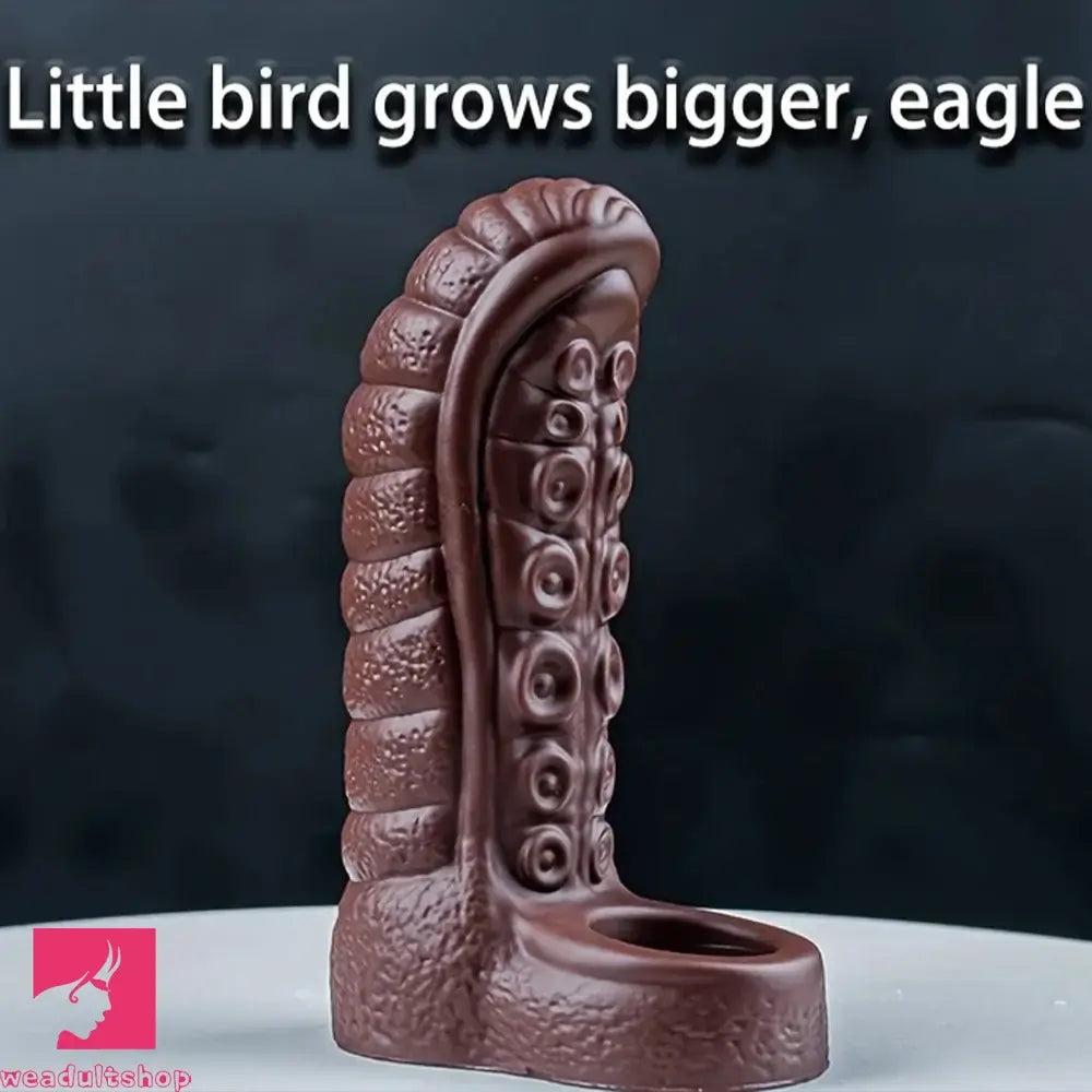 5.3in Soft Tentacle Dildo Sleeve Hollow Silicone Cock Sleeve For Cock Extend
