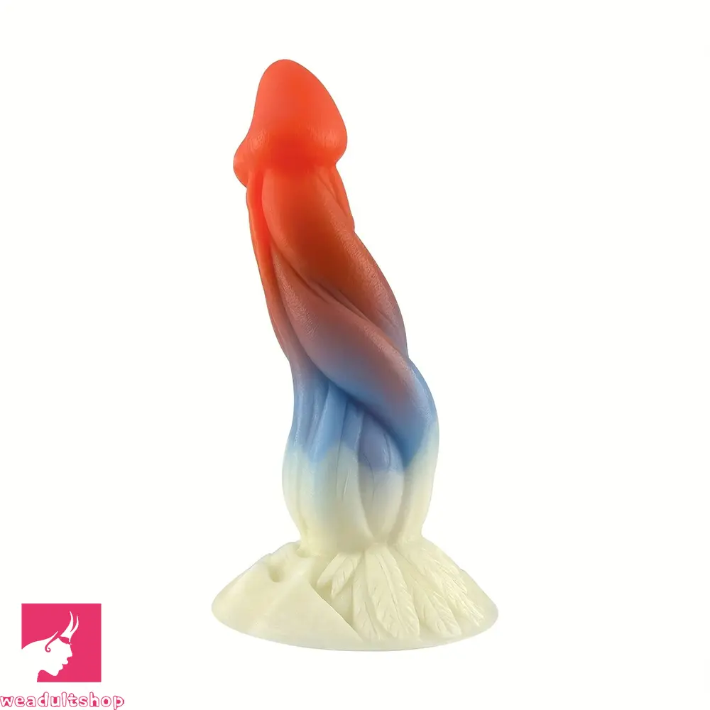 6.8in Gradient-Colored Realistic Alien Soft Touch Fantasy Spiral Dildo