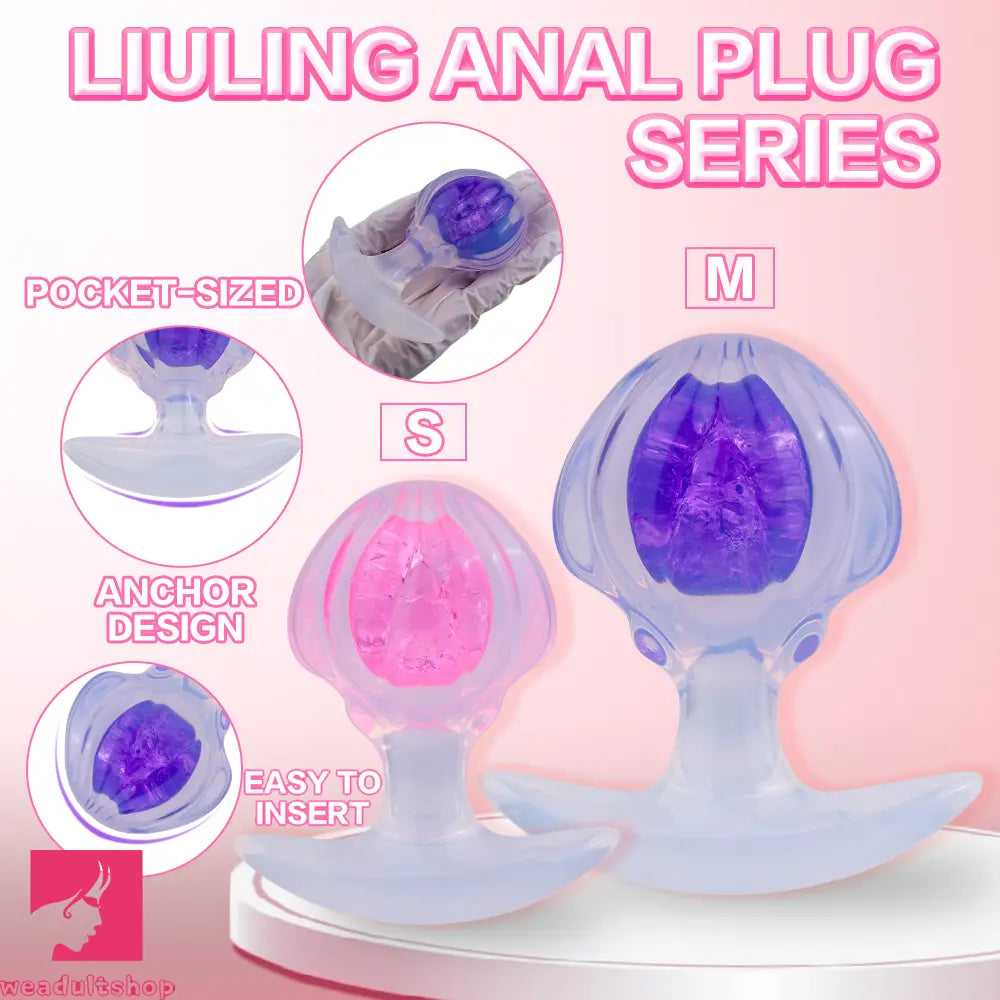 3.27in 3.86in Silicone Butt Plug Dildo Vaginal Massager & Anal Stimulator
