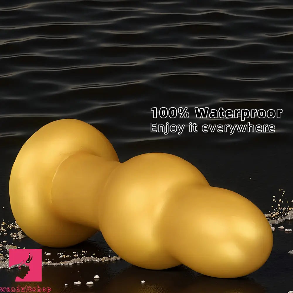 4.53in 5.12in 6.1in 7.48in Silicone Gold Calabash Brothers Alien Anal Dildo