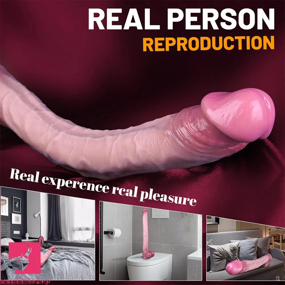 16.54in Extra-long Dual-Density Liquid Silicone Soft Huge Anal Dildo