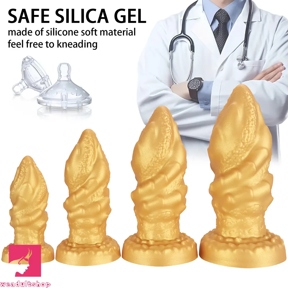 4.72in 5.7in 6.89in 8.07in Soft Silicone Dildo Butt Plug Erotic Anal Stimulator