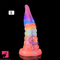 7.28in 9.05in Tentacle Colorful Luminous Silicone Fantasy Cock Dildo
