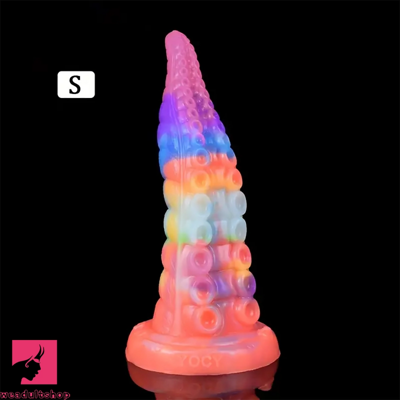 7.28in 9.05in Tentacle Colorful Luminous Silicone Fantasy Cock Dildo