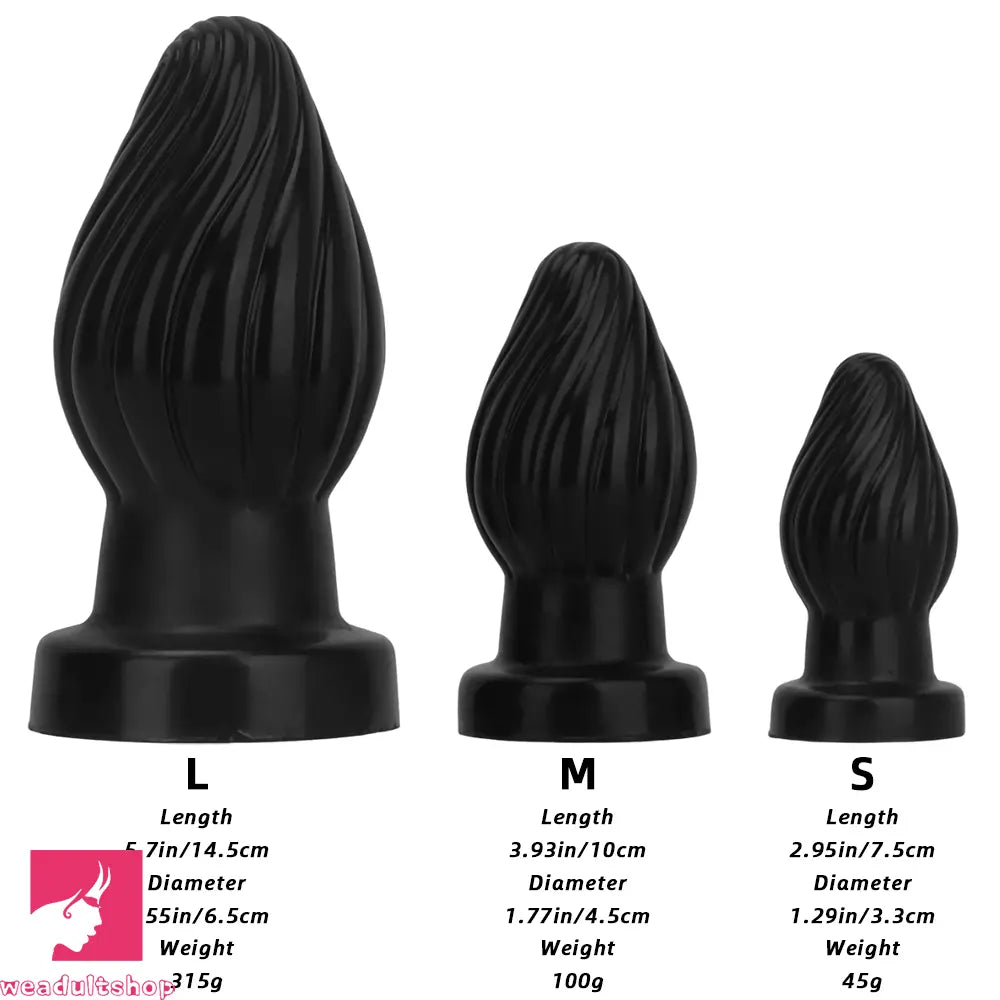 2.95in 3.93in 5.7in Silicone Spiral Small Anal Plug Dildo For Lesbian Love