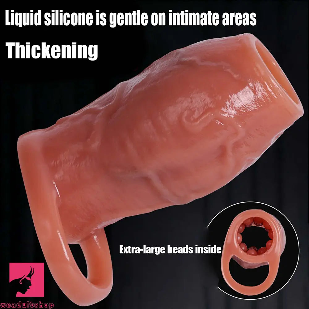 3.15in 3.54in 3.94in Realistic Veins Dildo Sleeve With Cock Ring Hollow Design