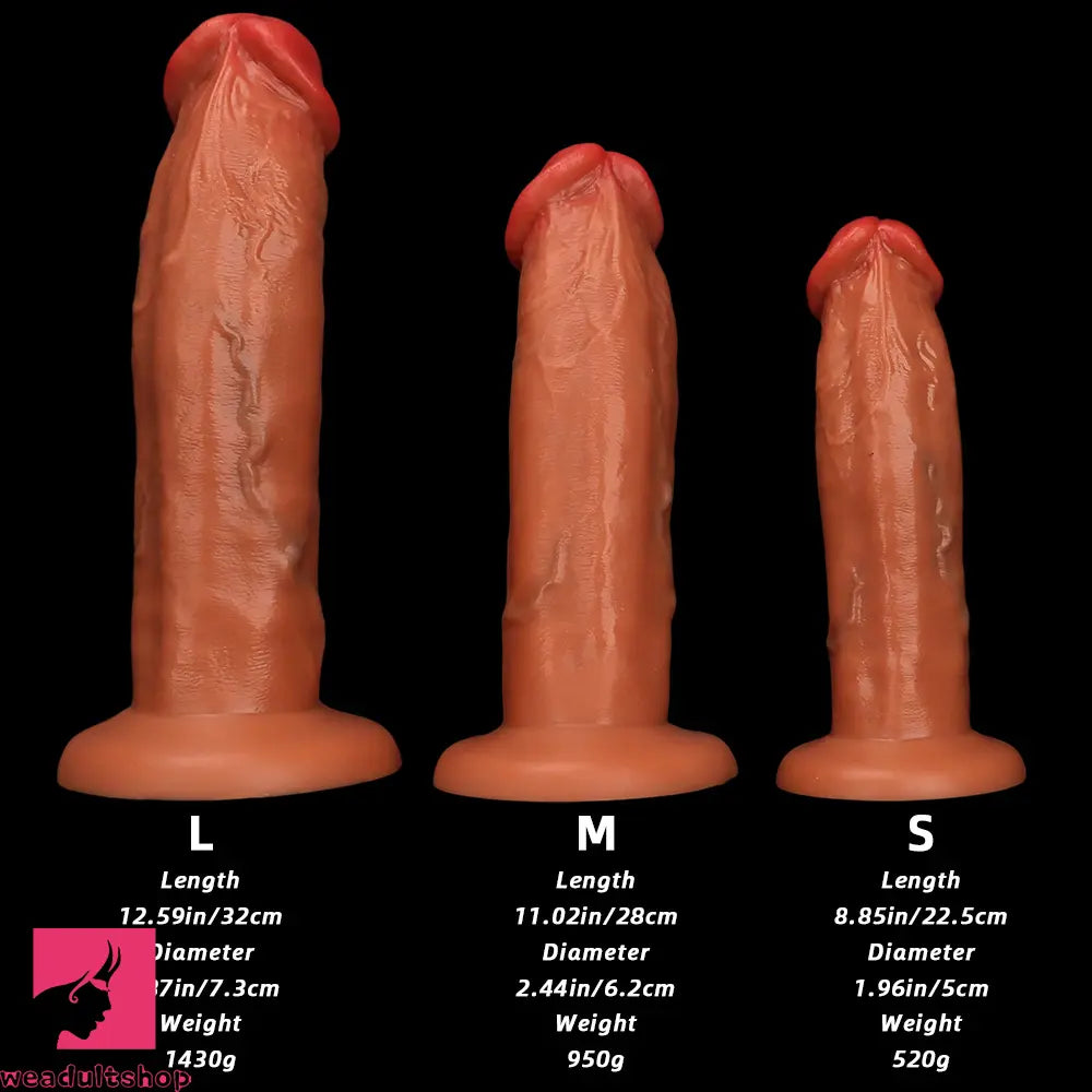 8.85in 11.02in 12.59in Eggless Extra Large Silicone Soft Big Dildo Cock