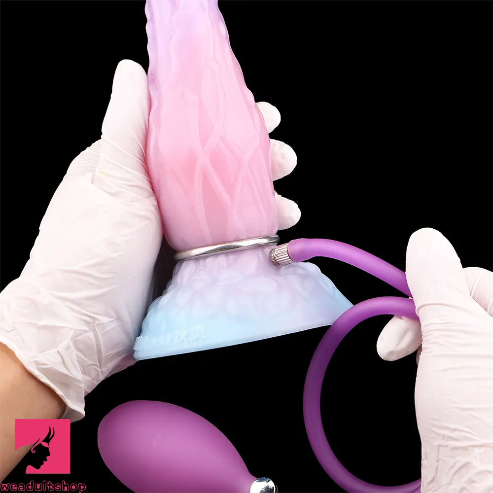 8.3in Inflatable Silicone Soft Fantasy Dildo Adult Toy For Gay Men Cock
