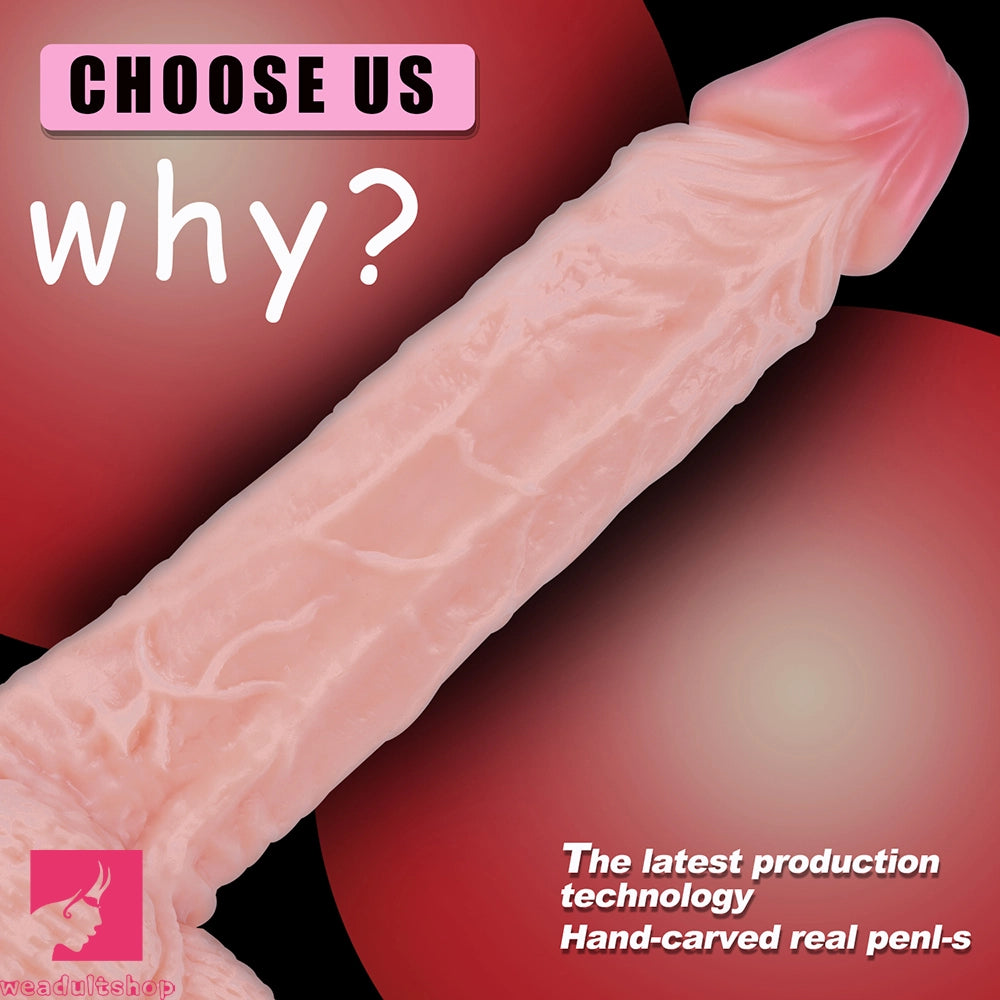 9.45in Flesh Realistic Big Soft Dildo Erotic Suction Cup Adult Anal Sex Toy