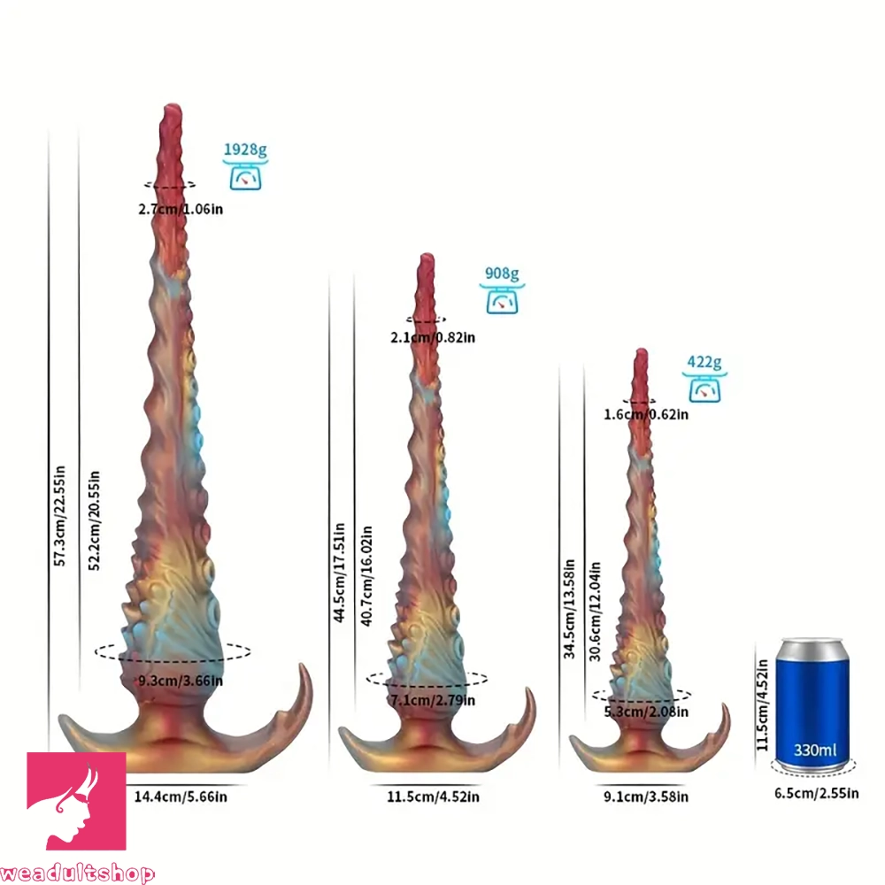 13.58in 17.51in 22.55in Long Huge Tentacle Silicone Skin Feel Cock Dildo