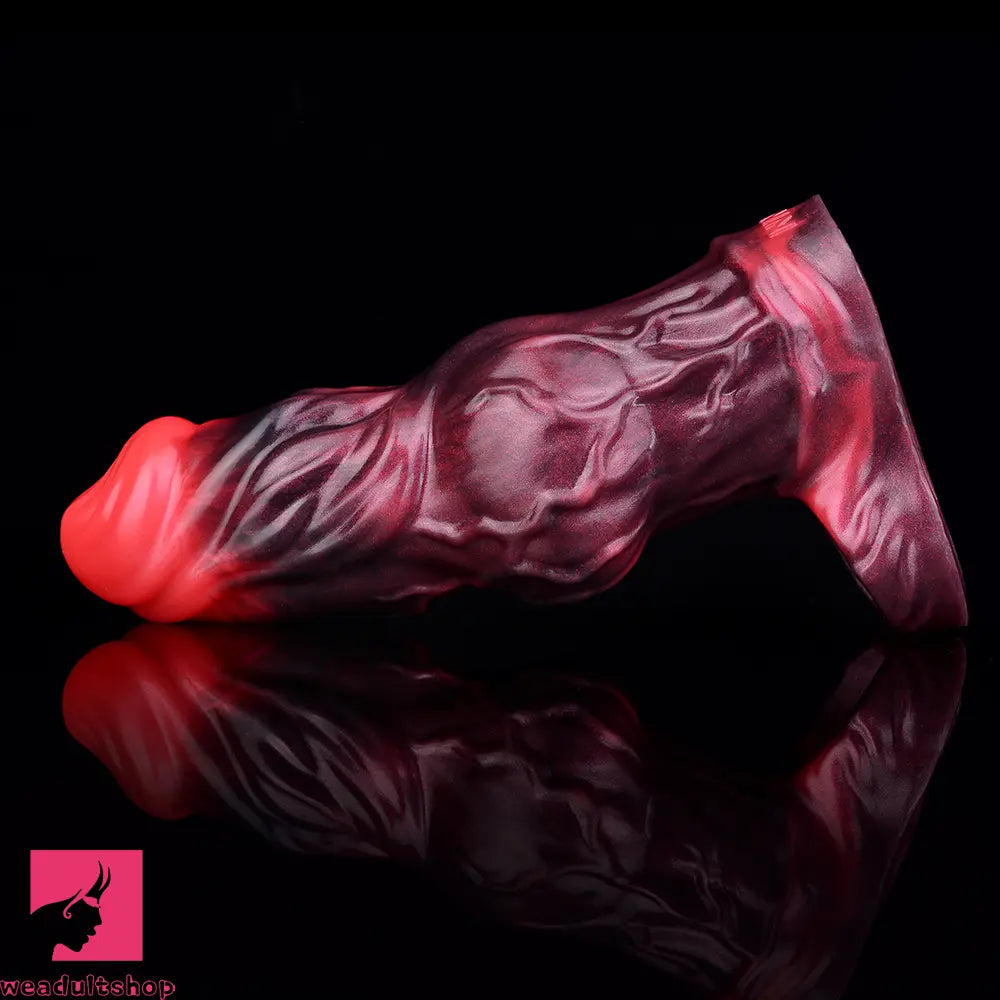 5.91in Silicone Dog Cock Sleeve Knot Dildo Vibrating Dildo With Cock Ring