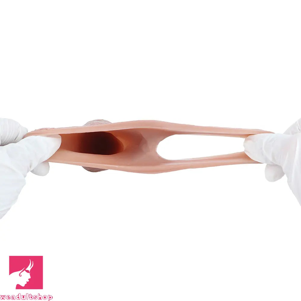 5.82in Uncut Real Silicone Soft Cock Sleeve Dildo Realistic Pleasure Toy