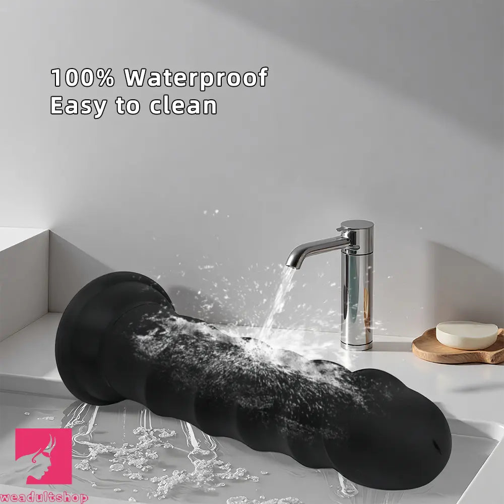 6.69in 8.46in 9.84in Black Mushroom Head Silicone Soft Dildo For Sex