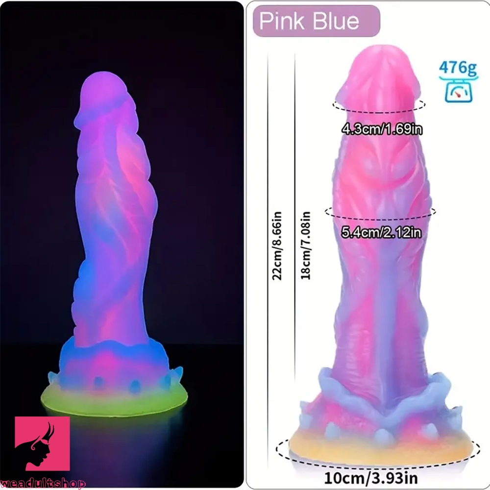 8.66in Glowing Dragon Silicone Monster Dildo For Women Prostate Massage