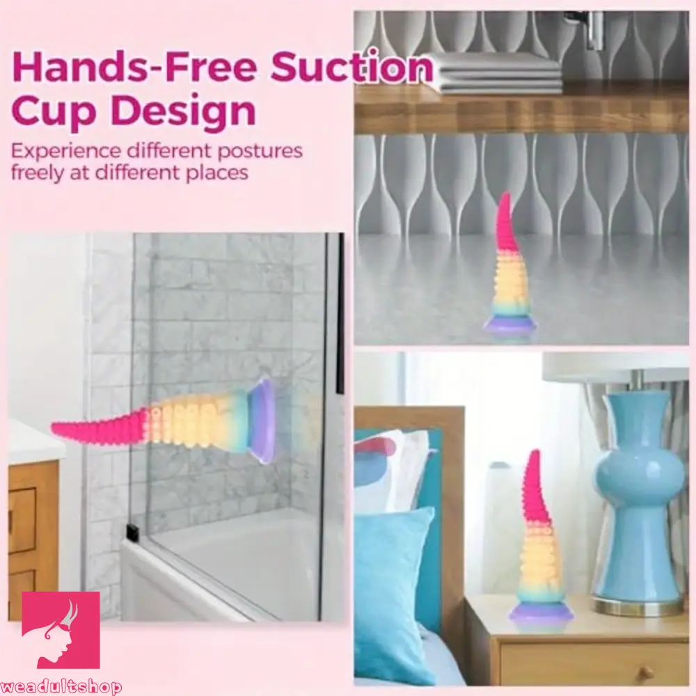 7.9in Tapered Tentacle Fantasy Octopus Suction Cup Soft Silicone Dildo