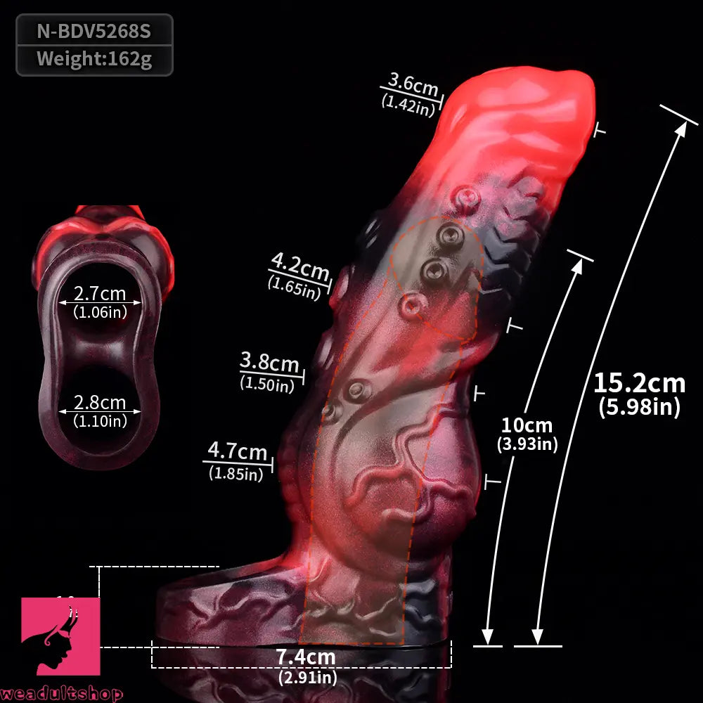 5.98in 7.09in Silicone Tentacle Cock Sleeve Knot Vibrating Hollow Dildo