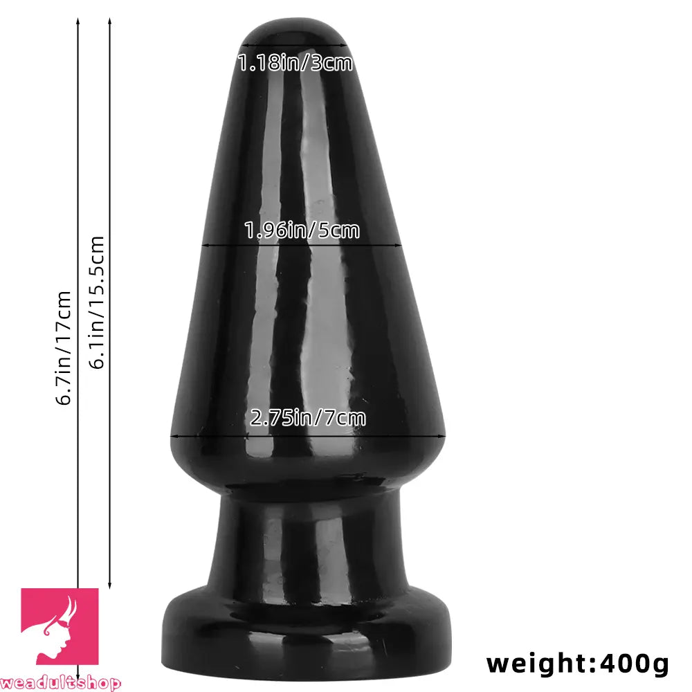 6.7in Black PVC Anal Plug Dildo For Woman Couples Masturbate Tough Sex