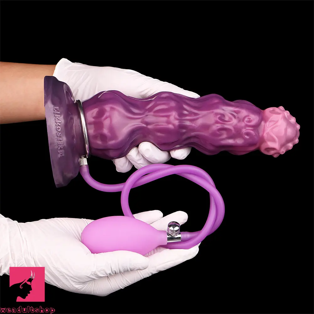 9.68in Inflatable Silicone Soft Big Fantasy Odd Dildo Penis Sex Simulator
