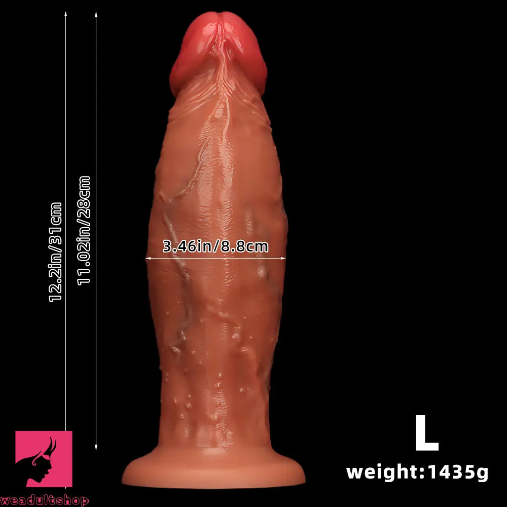 9.05in 10.62in 12.2in Eggless Extra Large Cock Silicone Simulation Dildo