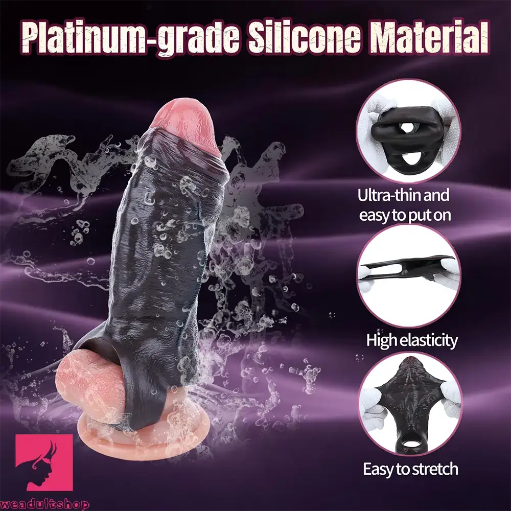 5.19in Deep Veins Open Head Silicone Hollow Dildo Sleeve For Love Sex