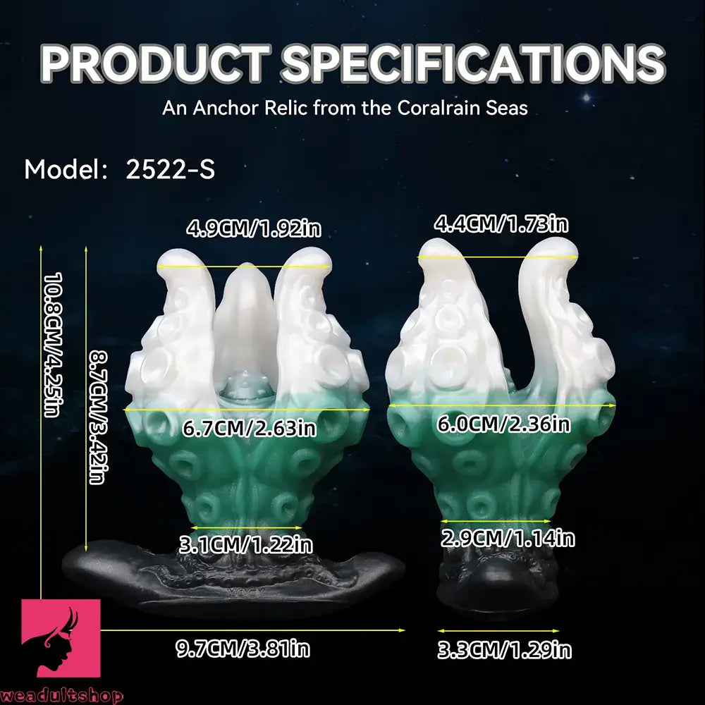 4.25in 5.15in 6.22in Odd Anchor Strap on Vibrating Mouth Gag Tentacle Dildo