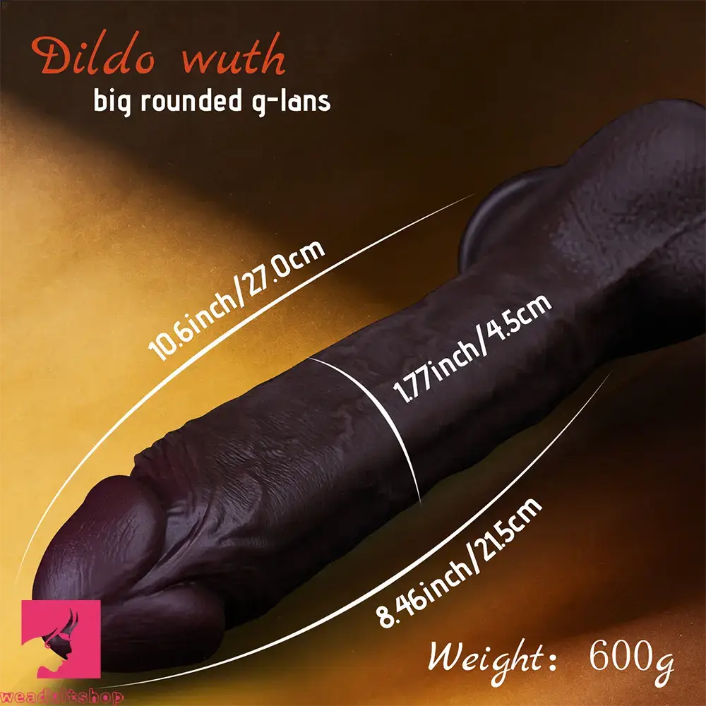 10.6in Dual Density Silicone Big Soft Dildo Real Cock Vaginal Stimulator