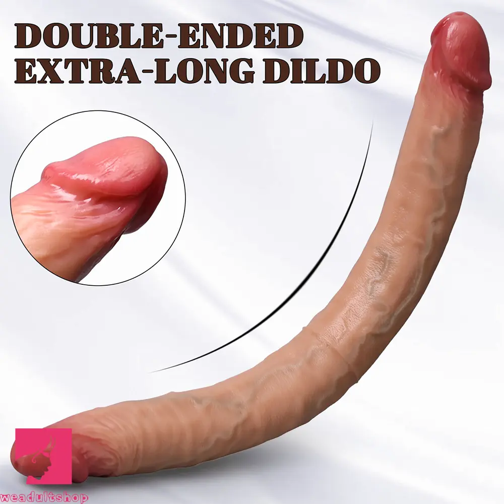 18.3in Dual Sided Dildo Soft Big Silicone Cock For Masturbation Aid