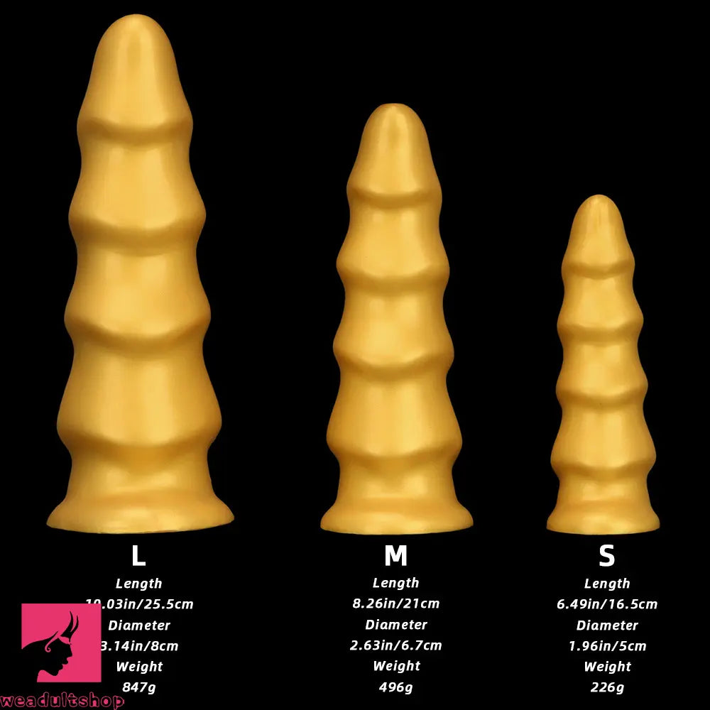 6.49in 8.26in 10.03in Golden Silicone Fantasy Dildo For Couples Unisex
