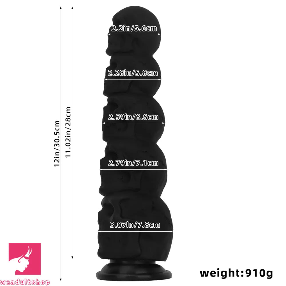 12in Silicone Skull Giant Penis Thick Huge Anal Plug Dildo For Anal Love