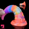 7.28in 9.05in Tentacle Colorful Luminous Silicone Fantasy Cock Dildo