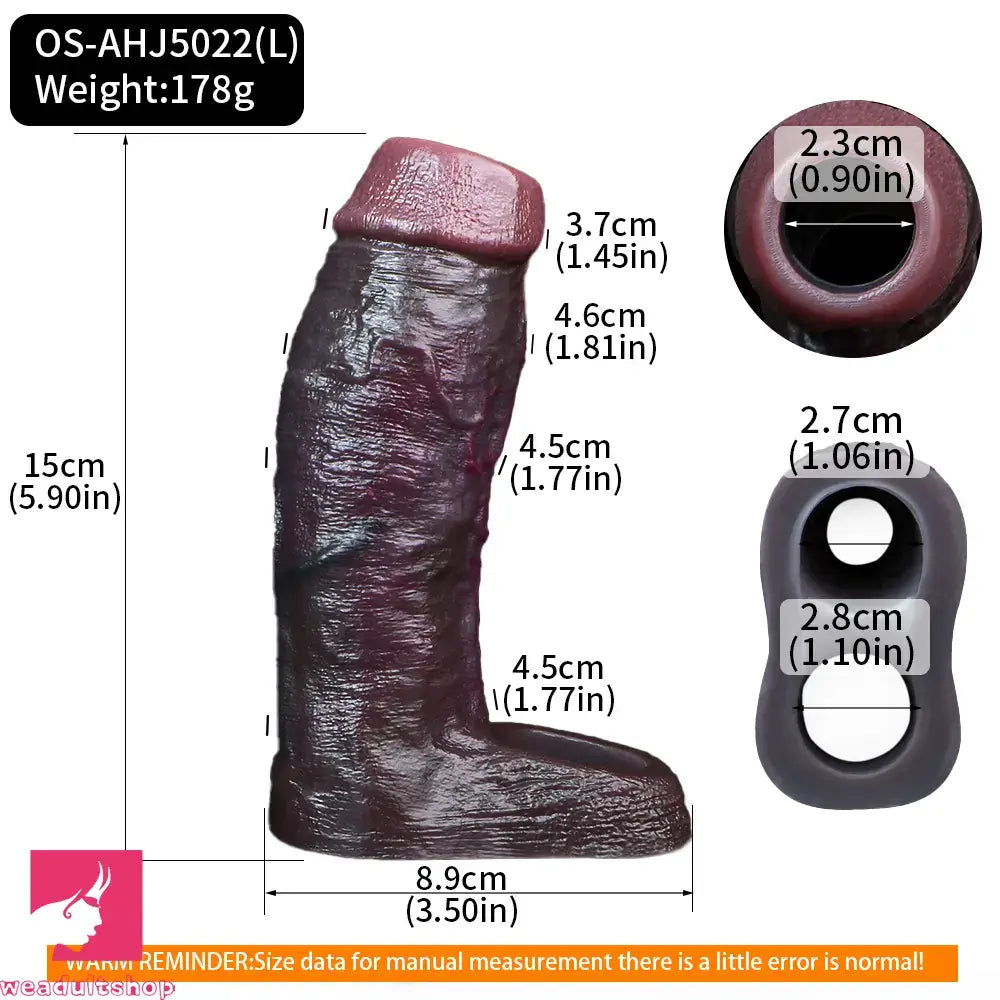 4.01in 4.72in 5.9in Lifelike Cock Sleeve Dildo Prostate Massage Cock Toy
