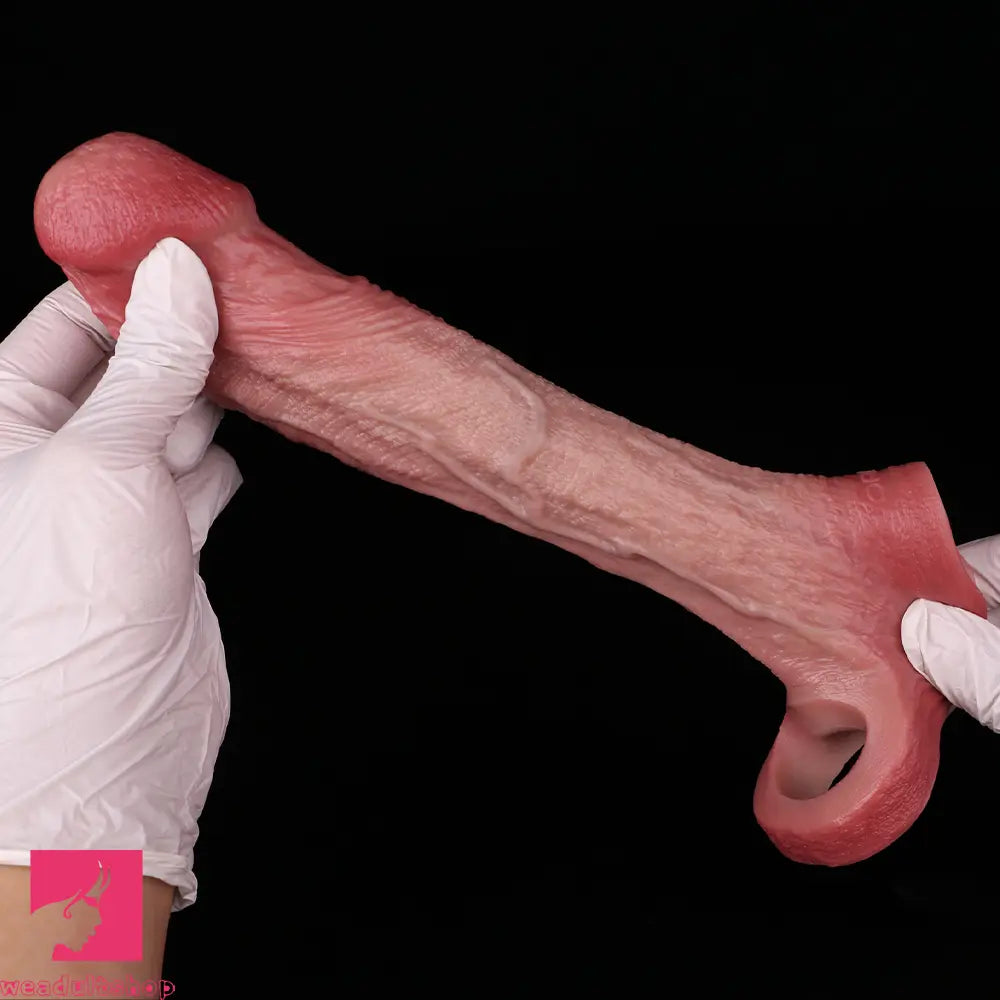 6.65in Real Lifelike Hollow Silicone Soft Dildo Cock Sleeve For Lengthened
