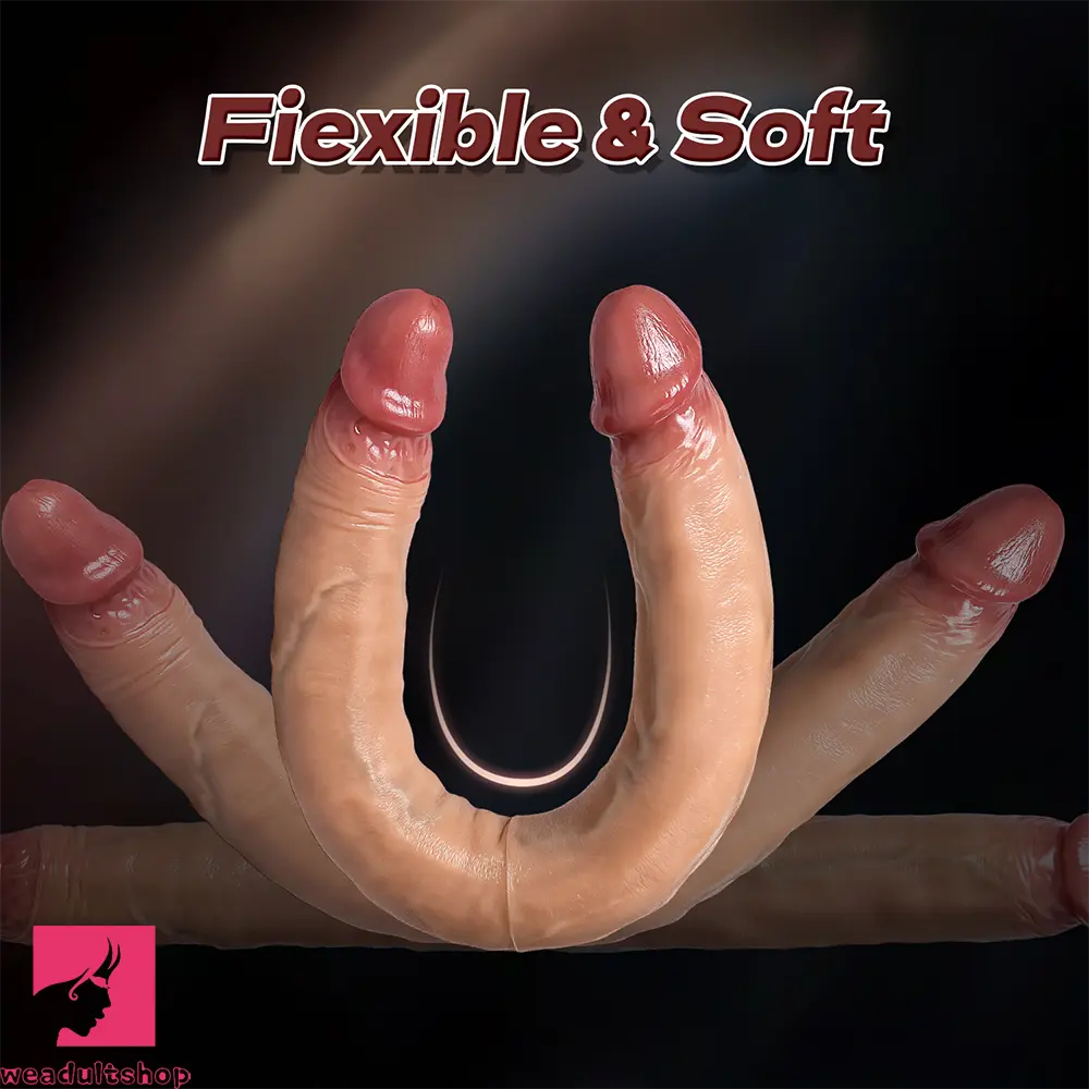 18.1in Dual Sided Silicone Dildo Anal G-spot Stimulator Masturbation Aid