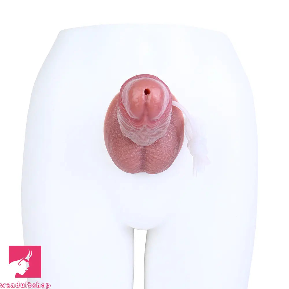 7.08in Dual Layer Silicone Squirting Soft Dildo For Prostate Massage Stimulation