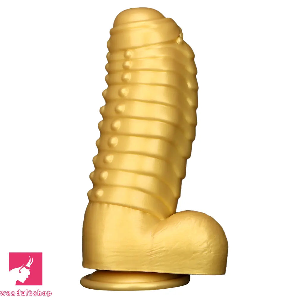 12.2in 13.38in Golden Liquid Silicone Giant Caterpillar Anal Thick Cock Dildo