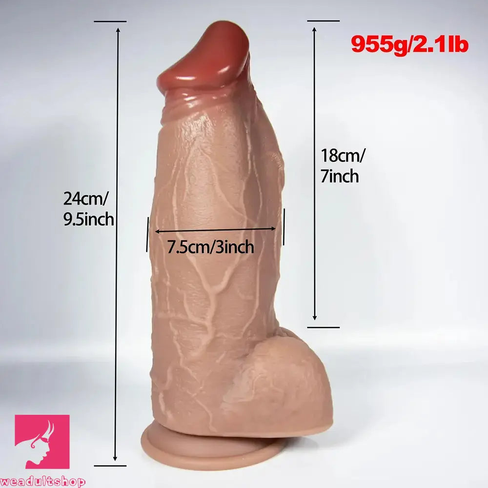 9.5in 11in Realistic Feels Like Light Beige Thick Dildo Soft Silicone Dildo
