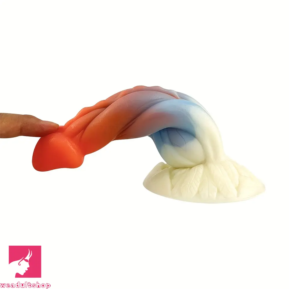 6.8in Gradient-Colored Realistic Alien Soft Touch Fantasy Spiral Dildo