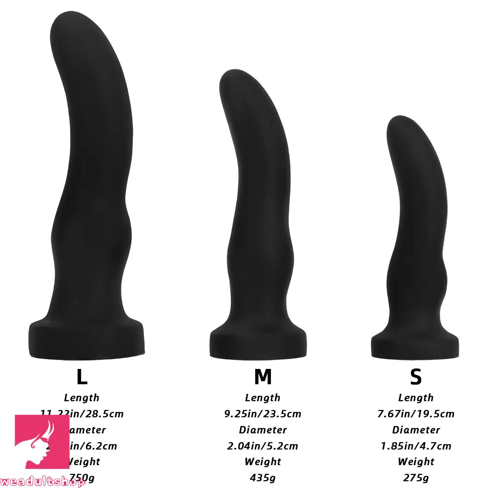 7.67in 9.25in 11.22in Black Silicone Anal Plug Dildo For Anal Masturbator