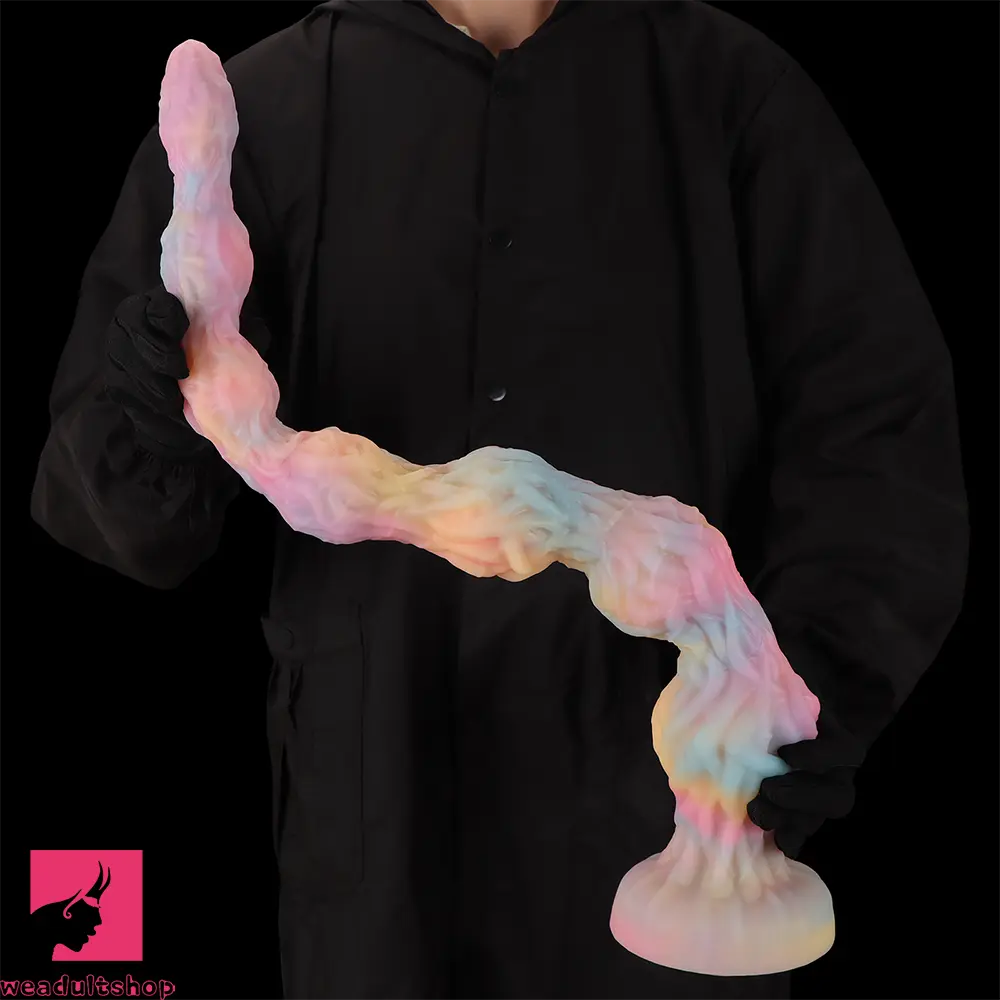 17.32in 21.25in 25.19in Luminous Pull Beads Silicone Dildo Butt Plug Rare Cock