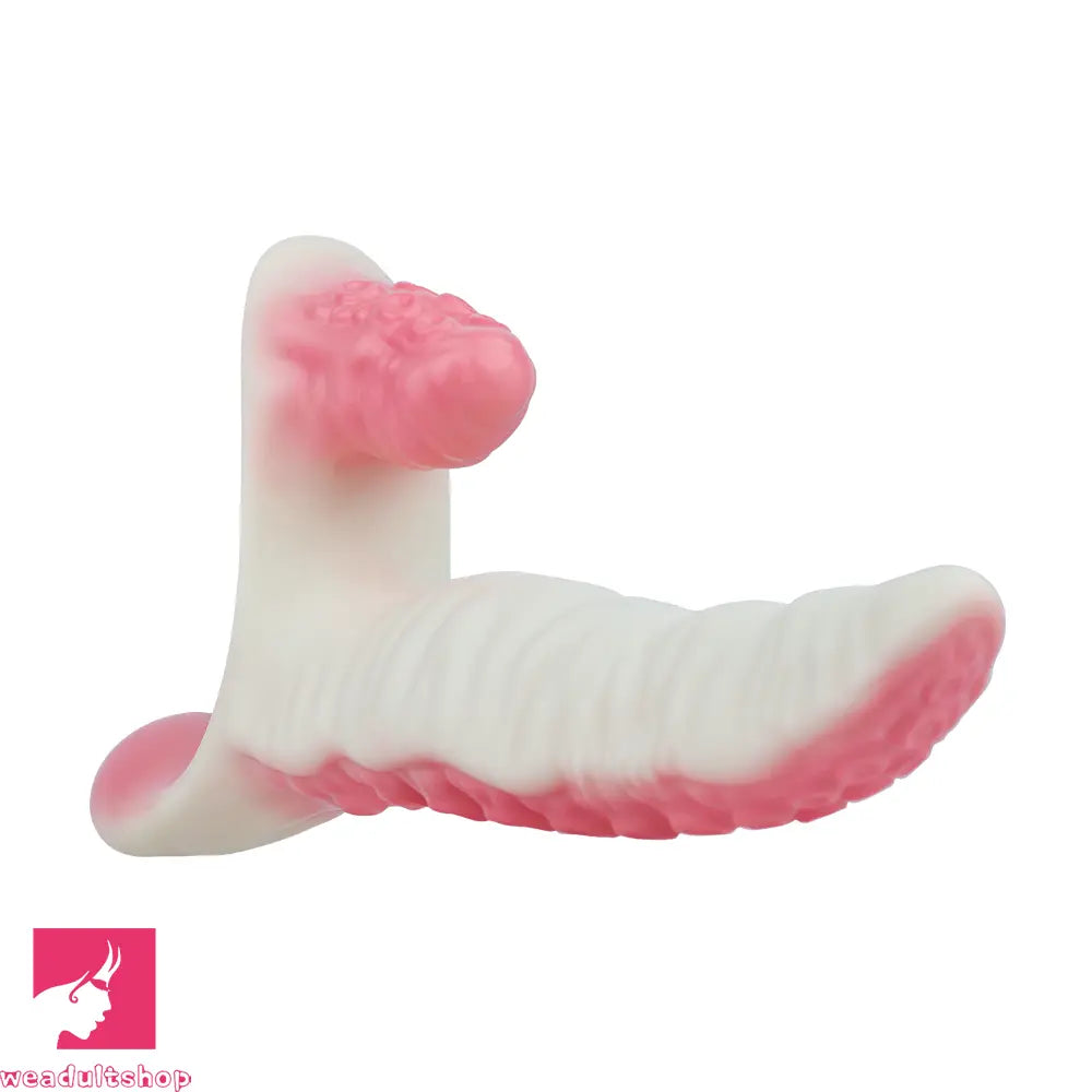 6.5in Tentacle Strap on Vibrating Dildo Natural Curved Soft Cock Toy