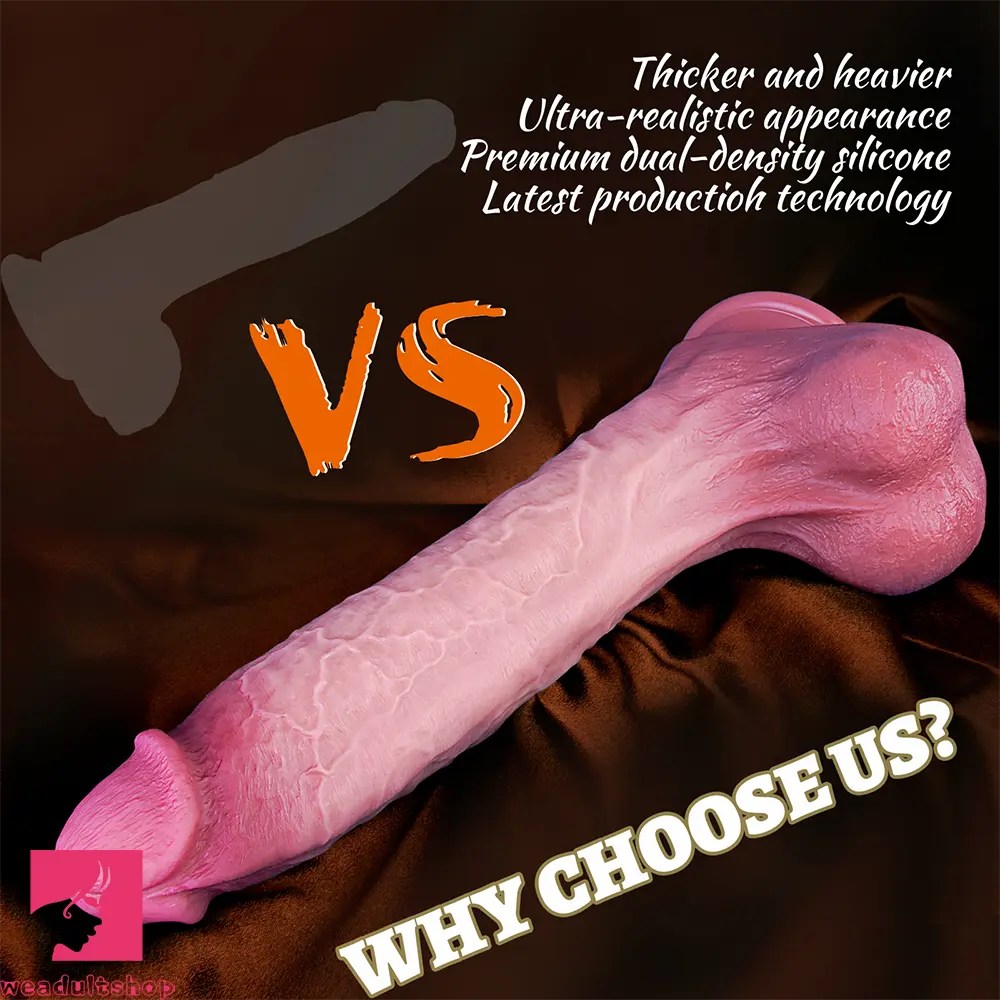 11.02in Realistic Blue Vein Makeup Dual Density Silicone Soft Big Anal Dildo