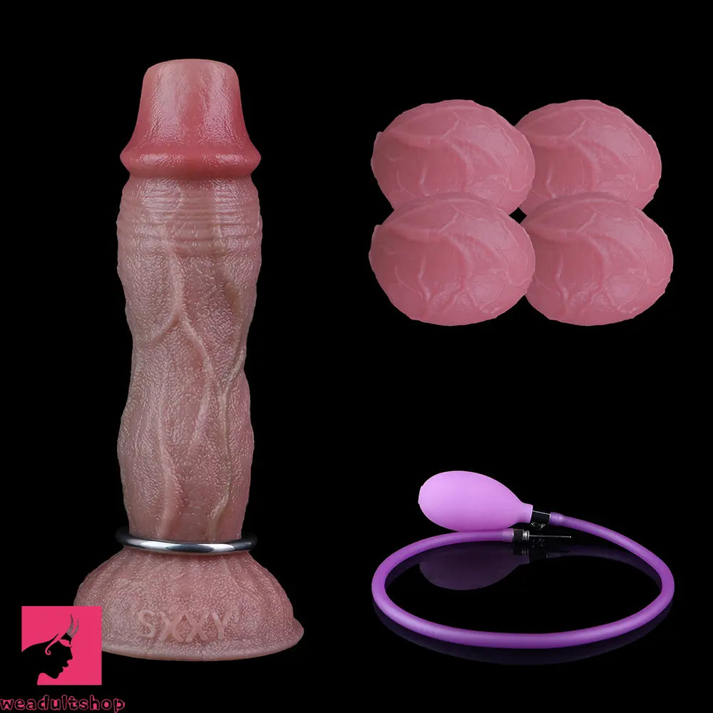 7.65in Ovipositor Platinum Silicone Dildo Real Skin Feeling Couple Game Toy