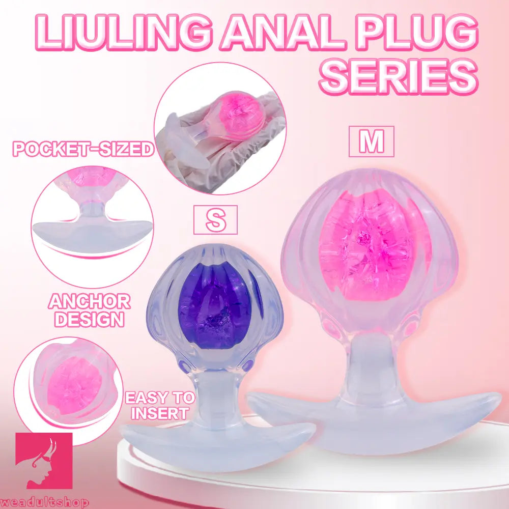 3.27in 3.86in Silicone Butt Plug Dildo Vaginal Massager & Anal Stimulator