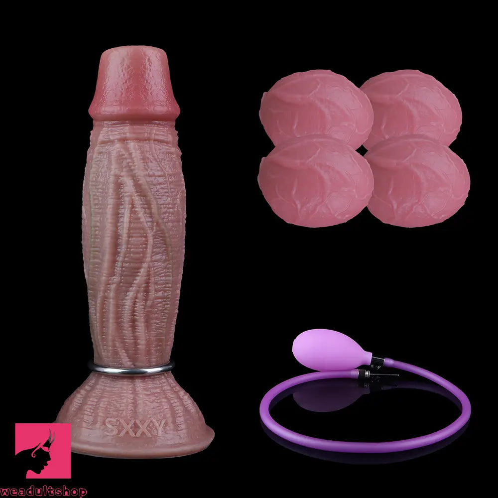 8.45in Ovipositor Platinum Silicone Dildo Soft Realistic Silicone Anal Trainer