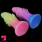 8.66in Silicone Spiked Fantasy Dildo Colorful Gradients Wearable Anal Plug